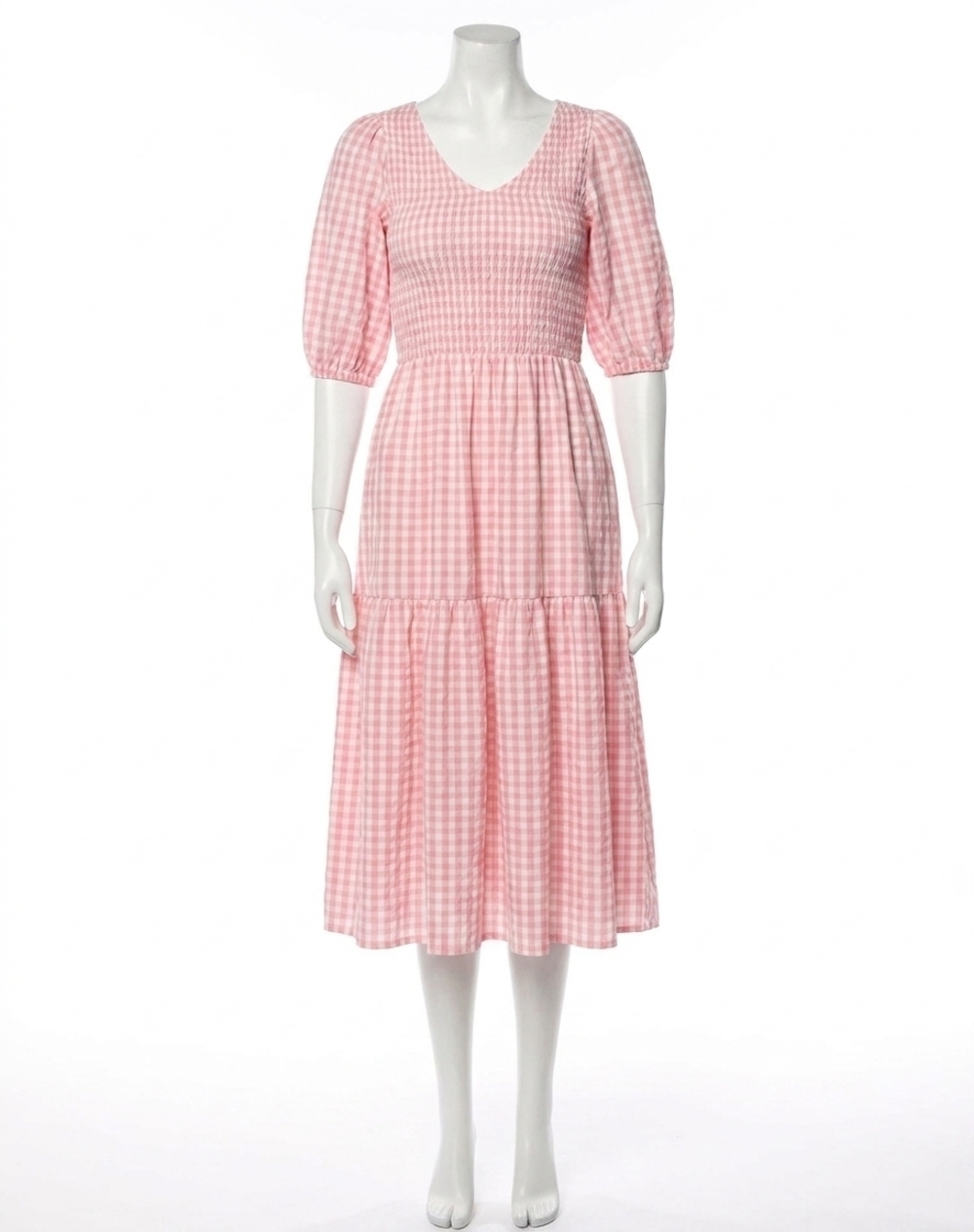 NEW AARON & AMBER pink gingham dress in pink gingham